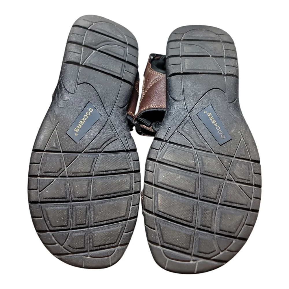 Dockers sandals brown leather H&L adjustable padded straps 11M mens soft insole